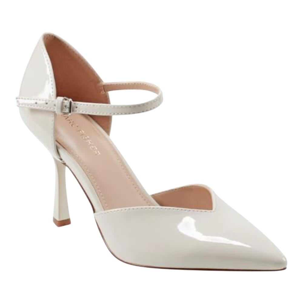 Marc Fisher Women's Haben Two Piece Tapered Heel Pumps Ivory Size 8